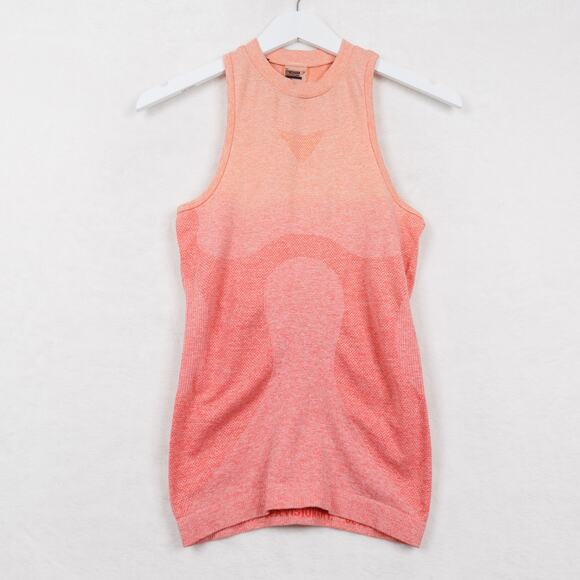 GYMSHARK Ombré Seamless Crew Neck Racerback Tank Pink Coral Yoga Gym Sz S - Picture 3 of 8